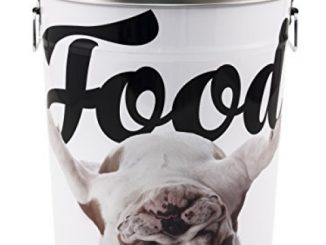 Paw Prints 15 Pound Tin Pet Food Container, Carlos the Bulldog Design, 10.38 x 11.75 x 10.38 Inches (37669) Reviews