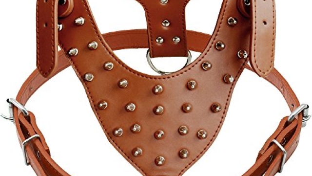 DidogStudded Spiked Leather Dog Harness for Medium and Large Dogs,Fit Pit Bulldog Terrier Mastiff Puppy Boxer(Brown)