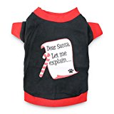 DroolingDog Dog Christmas Shirt Dear Santa Let Me Explain Funny Dog Clothes for Small Dogs, Medium