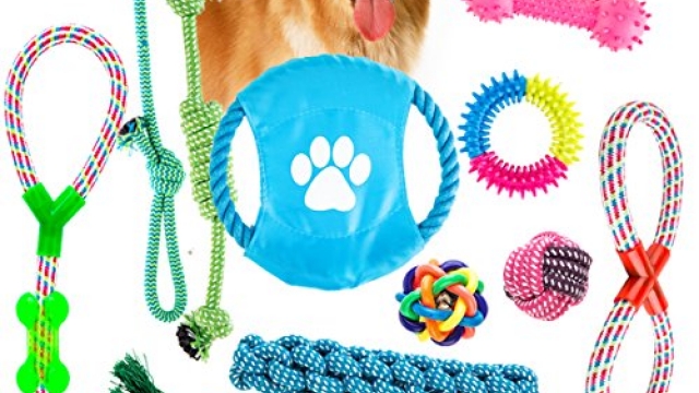Dog Rope Toys Gift Set 12 Pack Puppy Dog Chew Toys Variety Pet Dog Toys Set Dog Teething Toys Squeak Toy Value Pack for Small and Medium Dogs