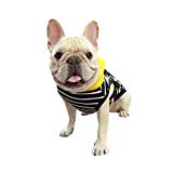 Frenchie Pet Apparel Black Stripe with Yellow Hoodie for French Bulldog or Pug Wear