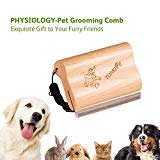 TONGYE Pet Grooming Comb Brush De-Shedding Tool with Ergonomic Design Wooden Handle-Adjustable Strap for Medium Adult Dog Cat