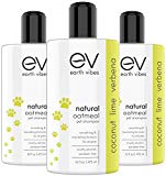 Earth Vibes Natural Oatmeal Pet Allergy Shampoo Conditioner Wash Pets Dogs Cats Puppy - Medicated Clinical Vet Organic Aloe Vera Formula Dry Itchy Sensitive Skin - Cruelty & Paraben Free