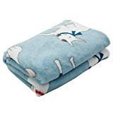 Scheppend Fluffy Flannel Fleece Pet Dog Bed Throw Blanket Cover for Couch, 29.5 x 39.5 Inches Cute Animals Design Doggy Blankets for Small Medium Puppy Cats (Light Blue, Bull Terrier)