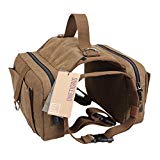 OneTigris Dog Pack Hound Travel Camping Hiking Backpack Saddle Bag Rucksack for Medium & Large Dog (Dog Pack - Cotton Canvas)