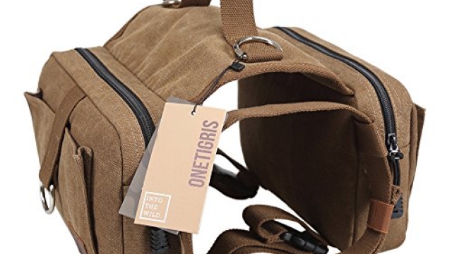 OneTigris Dog Pack Hound Travel Camping Hiking Backpack Saddle Bag Rucksack for Medium & Large Dog (Dog Pack – Cotton Canvas)