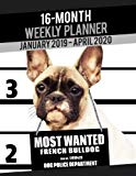 2019-2020 Weekly Planner - Most Wanted French Bulldog (French Bull Dog): Daily Diary Monthly Yearly Calendar Large 8.5