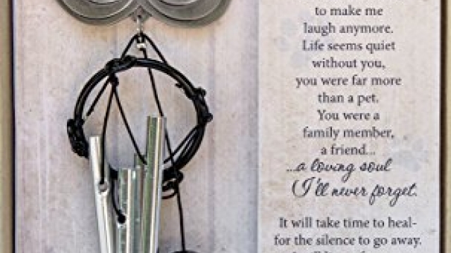 Pet Memorial Wind Chime – 13.5” Metal Casted Pawprint Wind Chime – A Beautiful Remembrance Gift For a Grieving Pet Owner – Includes “Pawprints Left By You” Poem Card