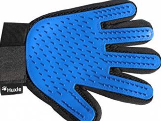 Huxie Pet Grooming Glove – Gentle Brush That is Fun to Use – Great Cat or Dog Gift for Pet Lovers – Perfect for Short and Long Haired Pets to Reduce Shedding – Comfortable Five Finger Mitt