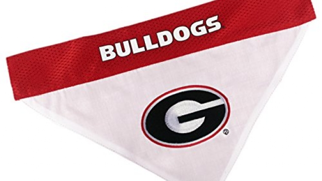 Pets First Collegiate Pet Accessories, Reversible Bandana, Georgia Bulldogs, Small/Medium