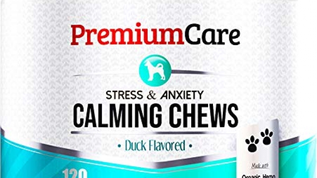 PREMIUM CARE Calming Treats for Dogs – Made in USA – Aids Stress, Anxiety, Storms, Barking, Separation and More – Organic Kelp + Valerian Root Soft Chews – 120 Count Dog Calming Treats