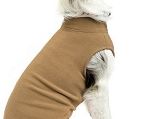 Gooby – Stretch Fleece Vest, Pullover Fleece Vest Jacket Sweater for Dogs, Sand, 6X-Large