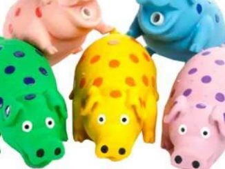 Multipet’s 9-Inch Latex Polka Dot Globlet Pig Dog Toy, Assorted Colors